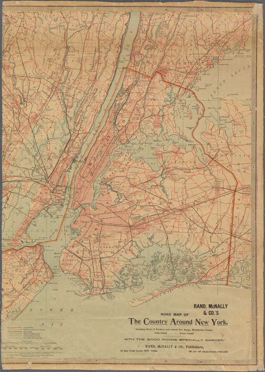 Road Map of the country around New York . . . with the good roads specially marked.