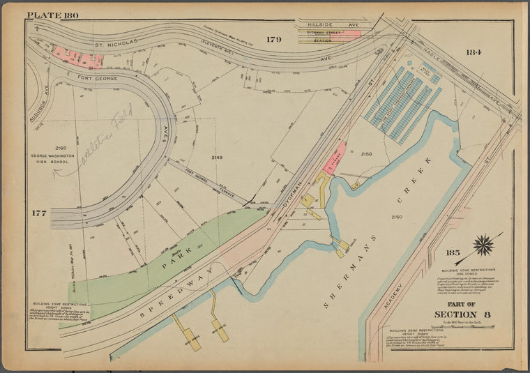 Bounded by St. Nicholas Avenue, Nagle Avenue, Academy Street, (Sherman's Creek, Speedway, Park), Fort George Avenue and Audubon Avenue