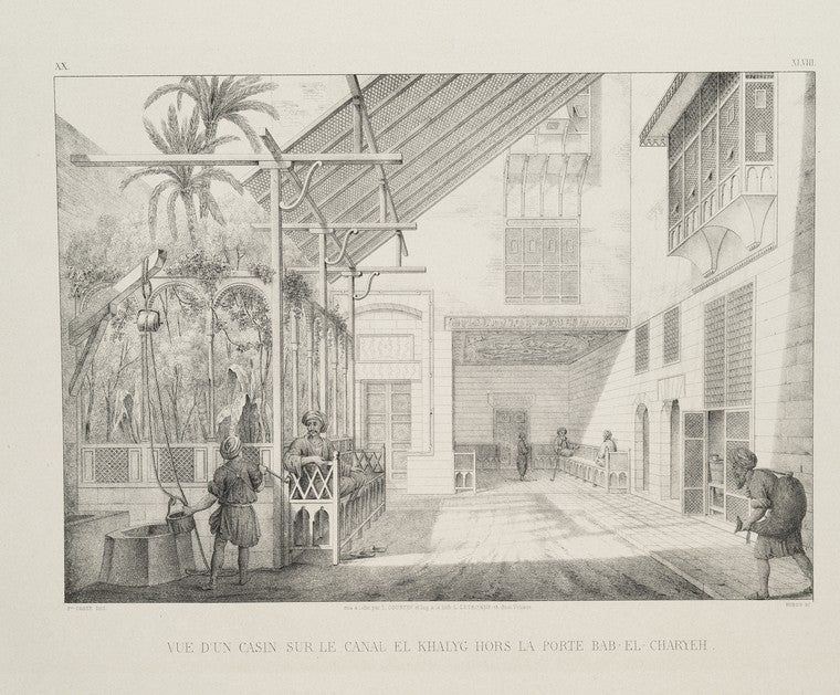 Vue d'un casin sur le canal El Khalyg hors la porte Bab-el-Charyeh