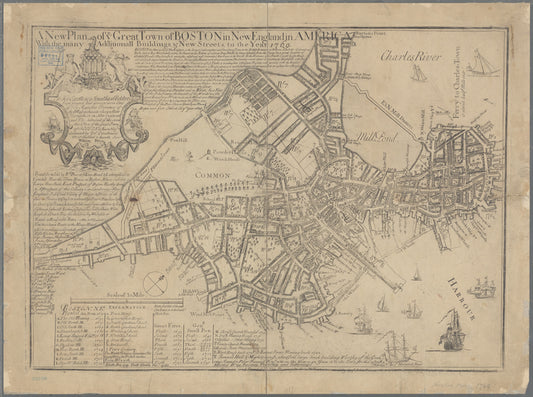 A new plan of ye great town of Boston in New England in America: with the many additionall buildings, & new streets to the year 1769
