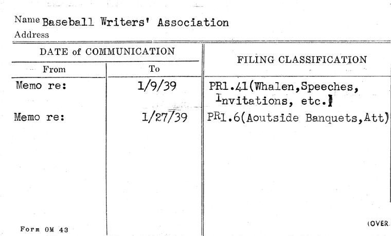 Baseball Writers' Association