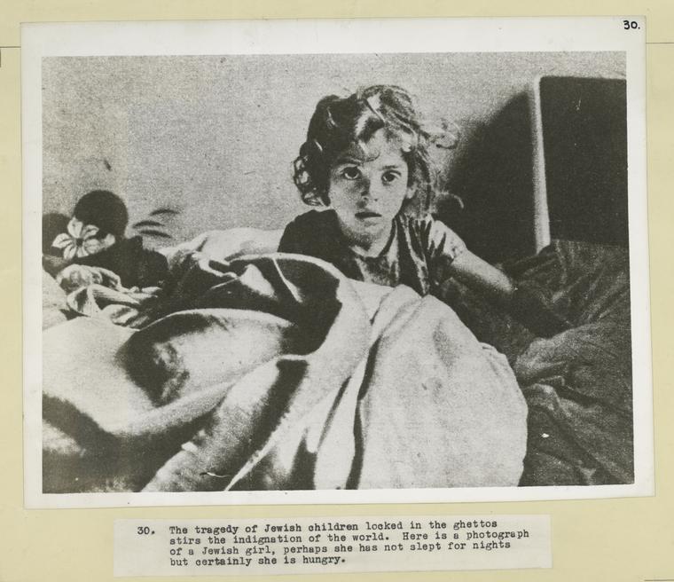 The tragedy of Jewish children locked in the ghettos... a Jewish girl.
