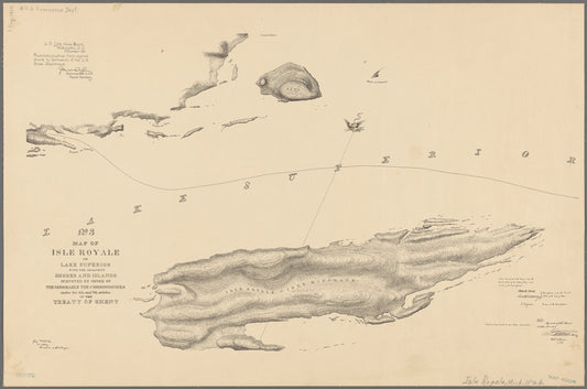 No. 3, map of Isle Royale in Lake Superior with the adjacent shores and islands surveyed by order of the honorable the Commissioners under the 6th and 7th articles of the Treaty of Ghent