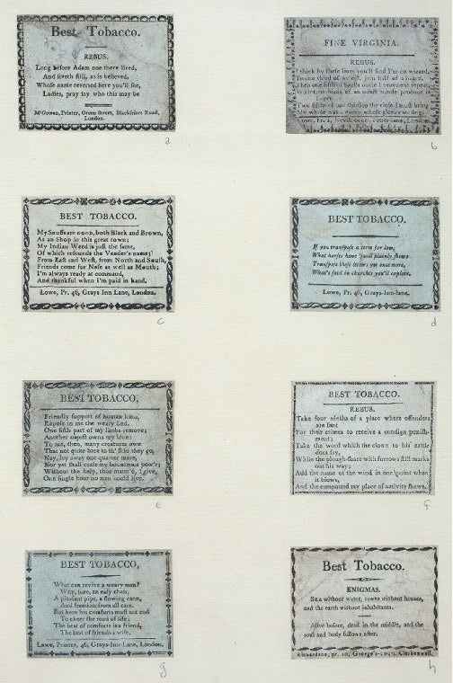 Best tobacco and Fine Virginia tobacco labels
