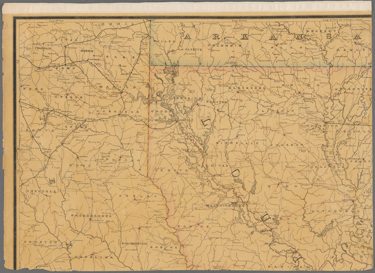 Post route map of the state of Louisiana : with adjacent parts of Mississippi, Arkansas and Texas