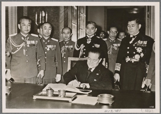 Also among the well wishers who entered their names in the birthday register in the new Reich Chancellery in Berlin was the Japanese ambassador General Oshima, along with senior Japanese officers.