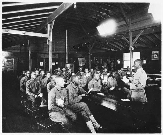 #266. Bible class, Army Y.M.C.A., Building No. 1, Camp Travis, Texas.