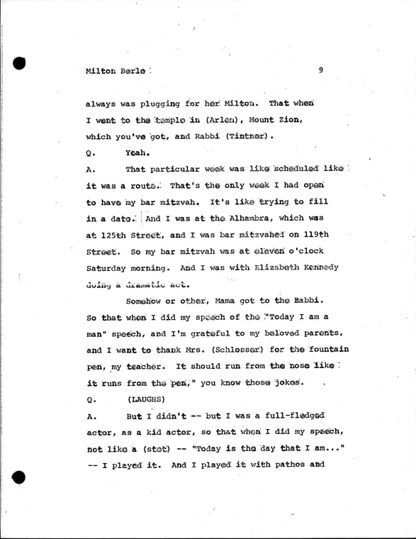 Milton Berle: [interview]