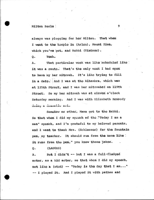 Milton Berle: [interview]