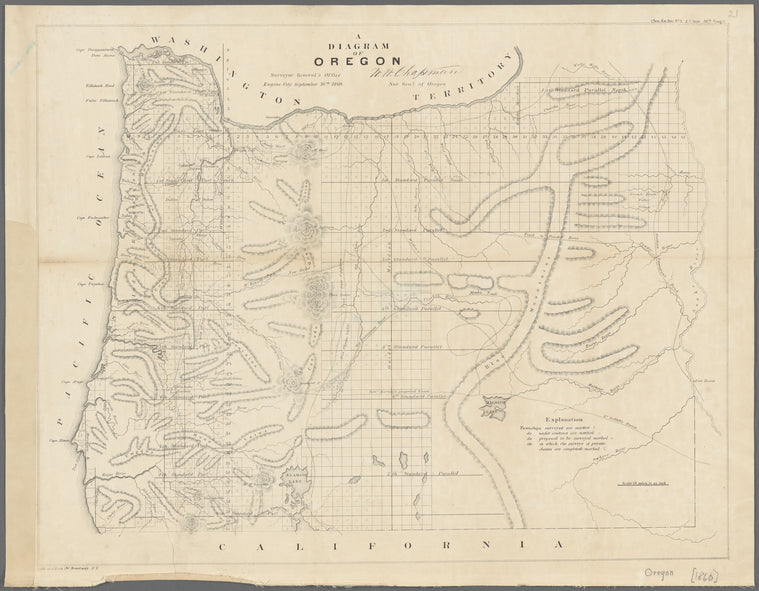 A diagram of Oregon