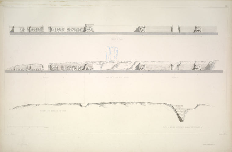Coupe sur la ligne a''' b''' [du plan général du monument].