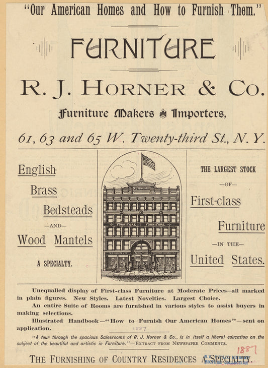 R. J. Horner & Co., furniture makers and importers, 61, 63 &  65 W. Twenty-third St., N.Y