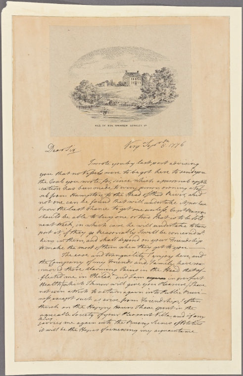 Letter to Robert Morris, Philadelphia