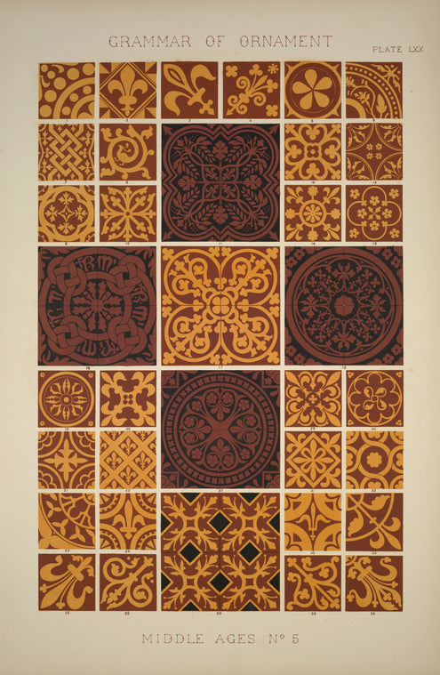Medieval Ornament no. 4: Encaustic tiles of various periods.