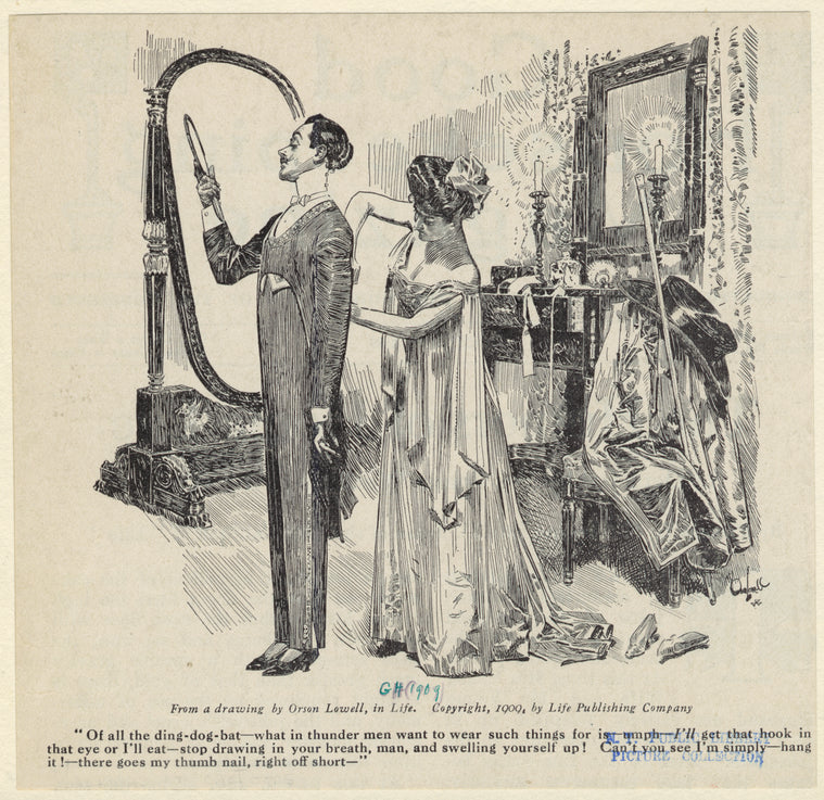 Man and woman in a dressing room