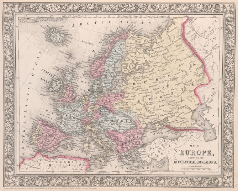 Map of Europe, showing its gt. political divisions.