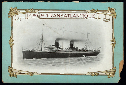 DINNER MENU [held by] Cie Gle TRANSATLANTIQUE [at] "PAQUEBOT ""LA BRETAGNE""" (SS;)