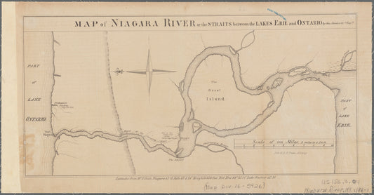 Map of Niagara River or the straits between the Lakes Erie and Ontario