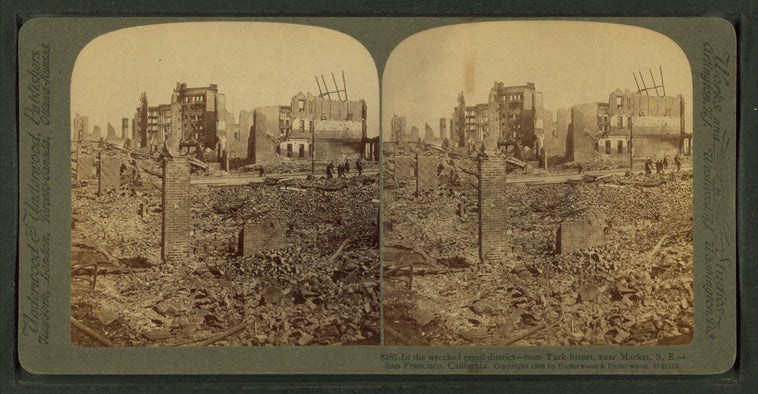 In the wrecked retail district, from Turk Street, near market, S.E., San Francisco, California.