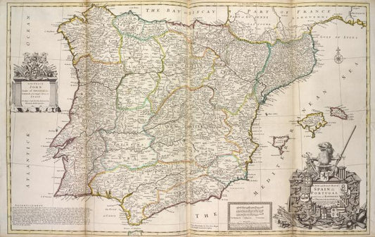 A new & exact map of  Spain and Portugal, divided into its kingdoms and principalities &c. ...