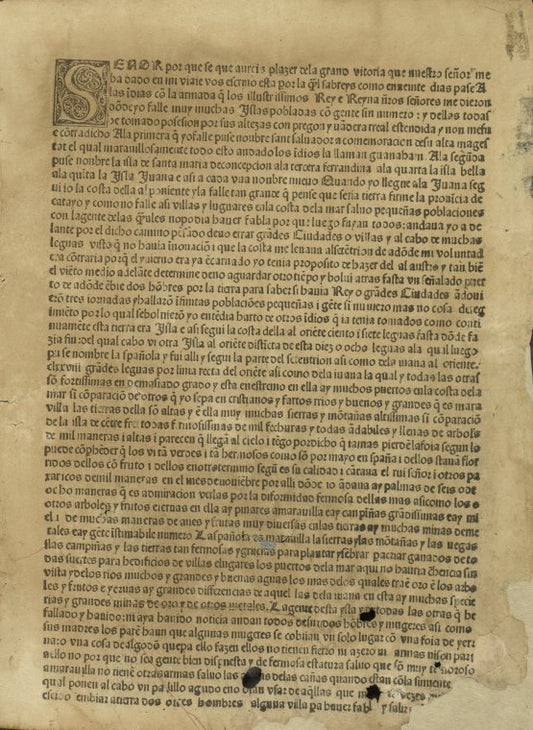 Letter of Columbus to Luis de Santangel, dated 15 February 1493