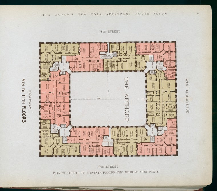 Plan of  fourth to eleventh floors, the Apthorp Apartments.