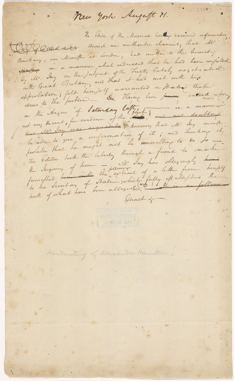 Draft of a letter to an unidentified party