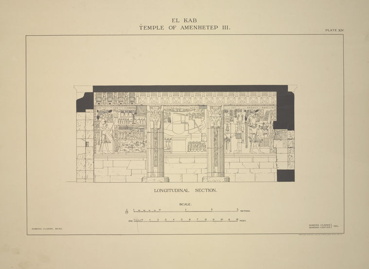 El Kab. Temple of Amenhetep III. Longitudinal section.