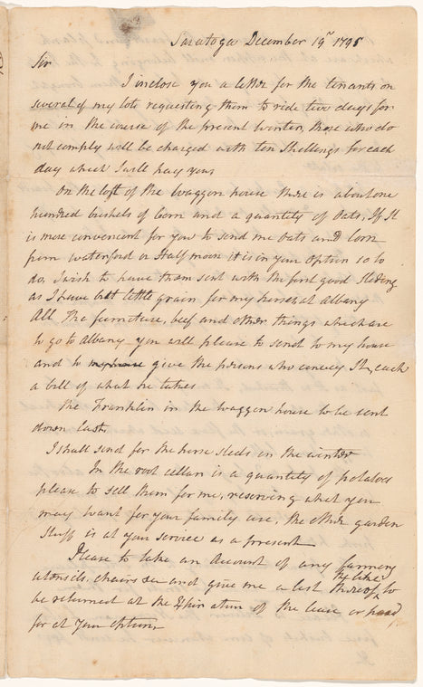 Letter from Philip Schuyler to Richard Davis