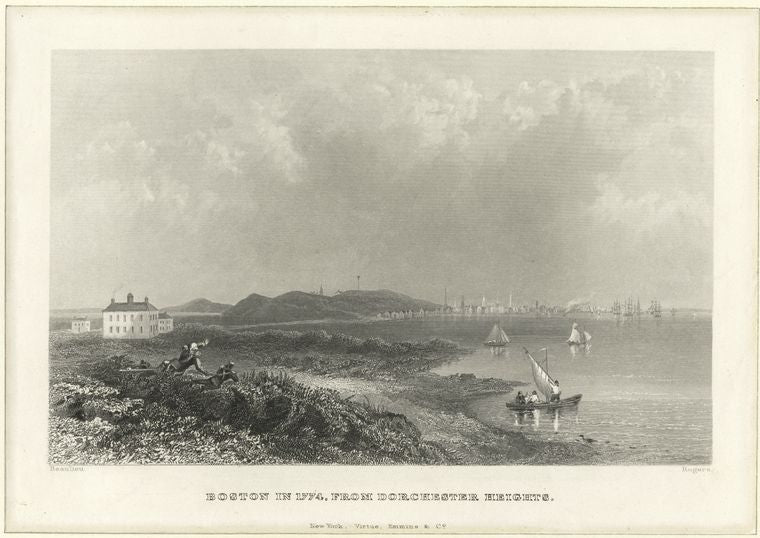Boston in 1774, from Dorchester Heights.