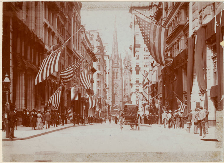 Mourning for President McKinley, Wall Street West from William St., September 1901