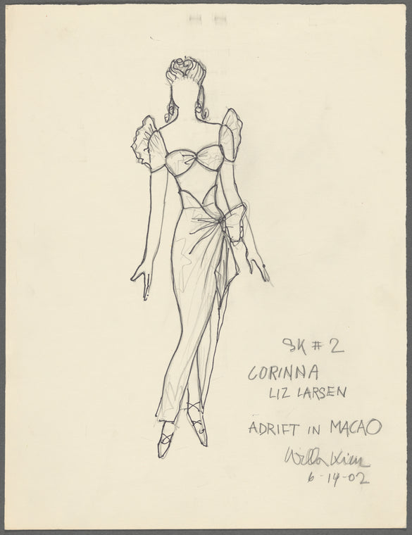 Adrift in Macao: Costume sketch for Corinna (Liz Larsen)