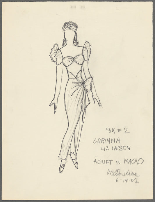Adrift in Macao: Costume sketch for Corinna (Liz Larsen)