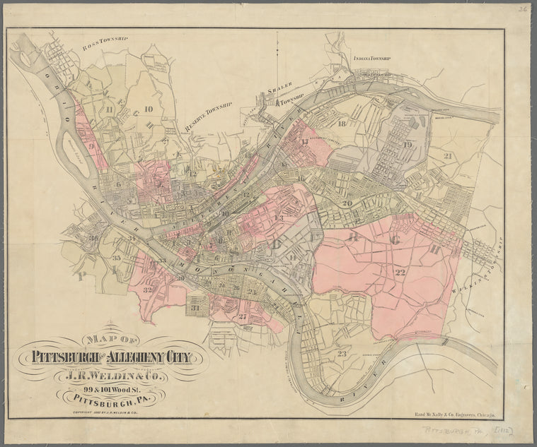 Map of Pittsburgh and Allegheny City