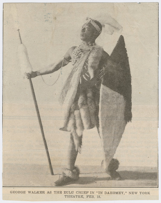 George Walker as the Zulu chief in "In Dahomey," at the New York Theater, February 18, 1903