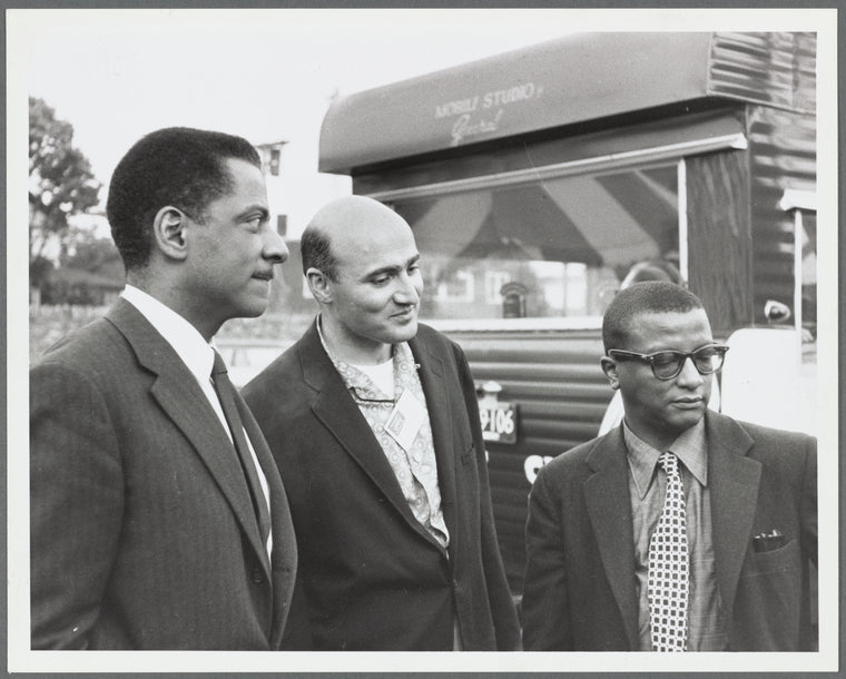 George Avakian at the Newport Jazz Festival, with Teddy Wilson and Billy Strayhorn
