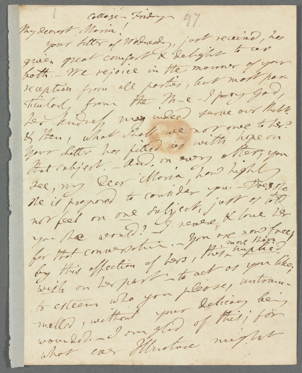 Jane Porter to Maria, autograph letter signed (copy)