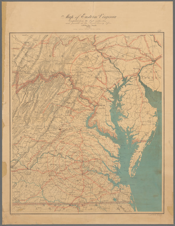 Map of eastern Virginia : compiled from the best authorities, and printed at the Coast Survey Office, A.D. Bache, Supdt.