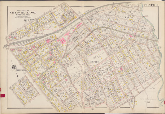 Westchester, V. 1, Double Page Plate No. 16 [Map bounded by Hutchinson River, E. 6th St., Warren Ave., E. 5th St., S. 1st Ave., Park Ave., Prospect Ave.]