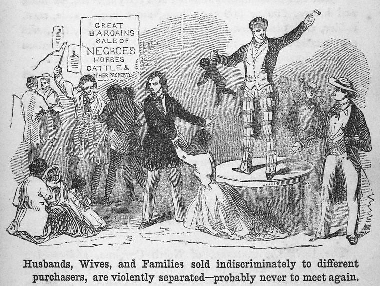 Husbands, wives, and families sold indiscriminately to different purchasers, are violently separated ; probably never to meet again
