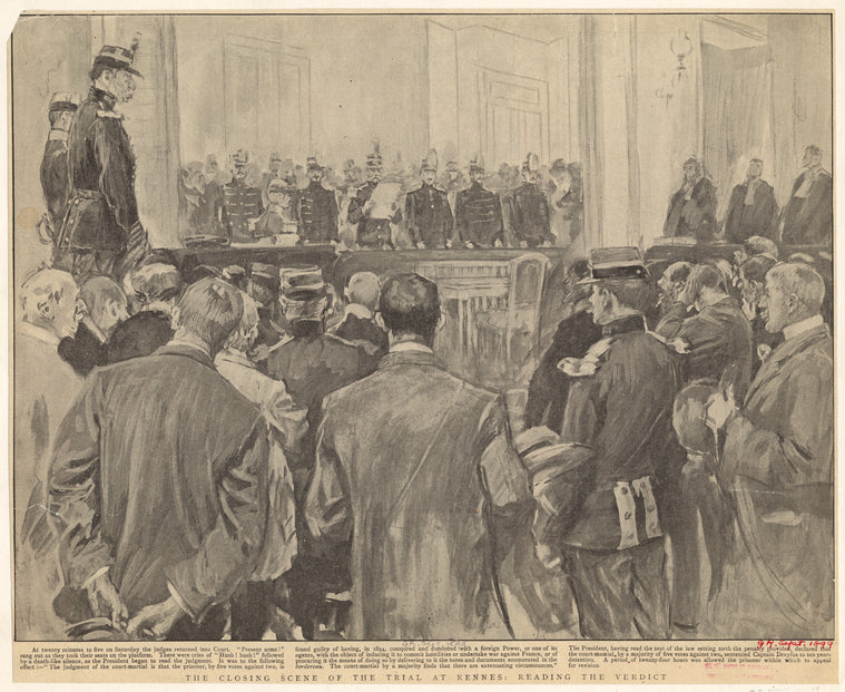The closing scene of the trial at Rennes : Reading the verdict