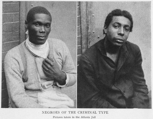 Negroes of the criminal type; Pictures taken in the Atlanta jail; Will Johnson, arrested, charged with the Camp assault; Lucius Frazier, who entered a home in the residence district of Atlanta.