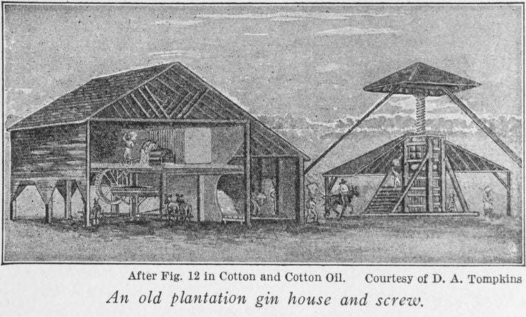 An old plantation gin house and screw.
