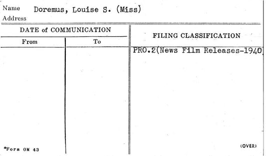 Doremus, Louise S. (Miss)
