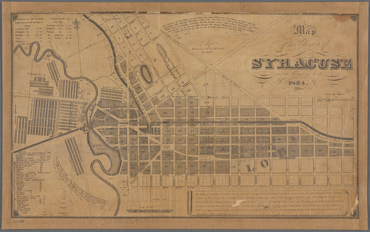 Map of the village of Syracuse and the village of Lodi, 1834