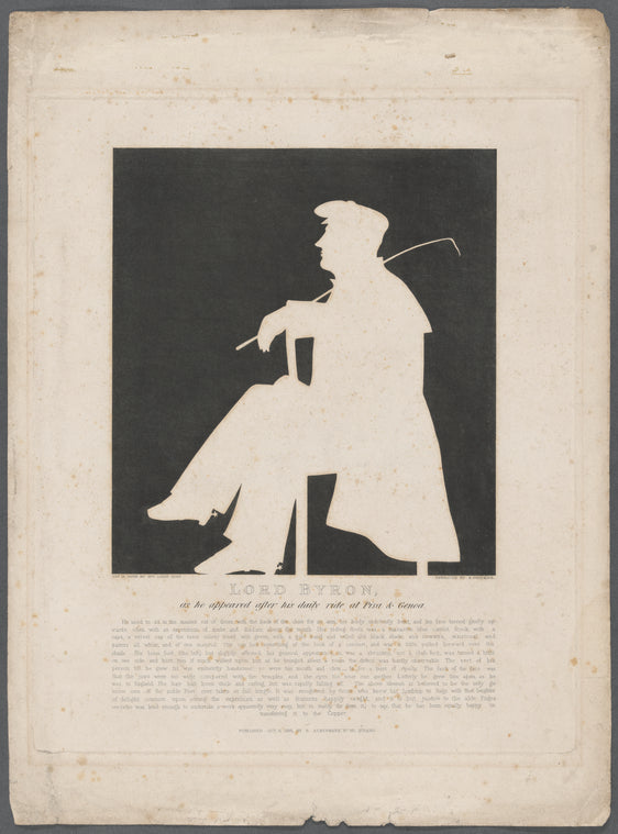 Lord Byron, as he appeared after his daily ride at Pisa & Genoa