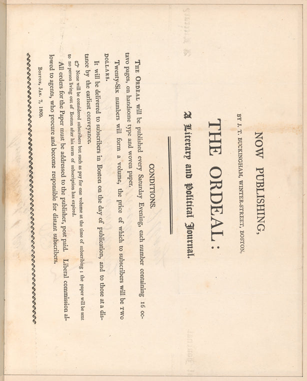 Joseph T. Buckingham letter to Whitiny Backus
