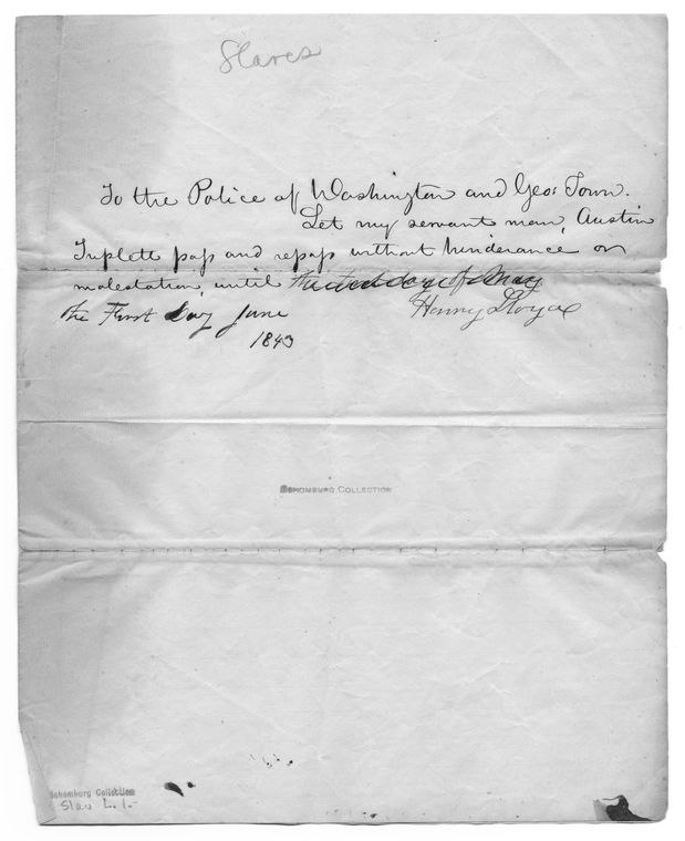 Henry Lloyd. To Police of Washington and Geo. Town [Georgetown]