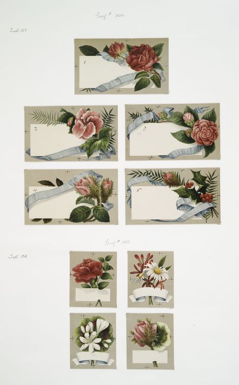 Greeting cards depicting flowers.