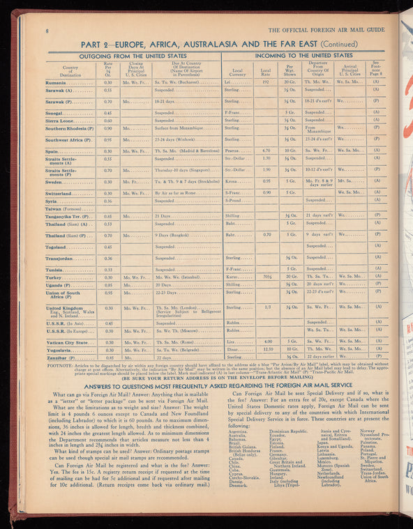 The Official foreign air mail guide